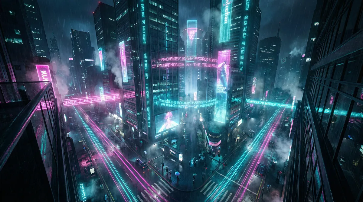 YELLOW视频在线观看最新 竖屏短剧平台首页背景 - 赛博朋克都市夜景